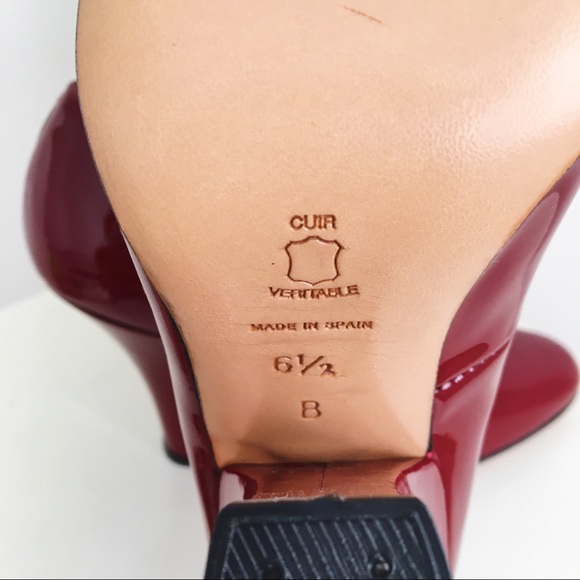 Charles David Red Leather Heels size 6.5 - Picture 5 of 5